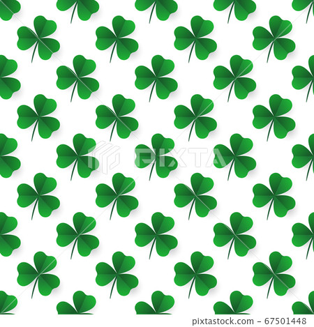 Seamless pattern with green clover leaves.... - Stock Illustration ...