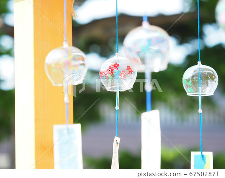 Landscape of Hokkaido Wind chimes at Biei Shrine 67502871