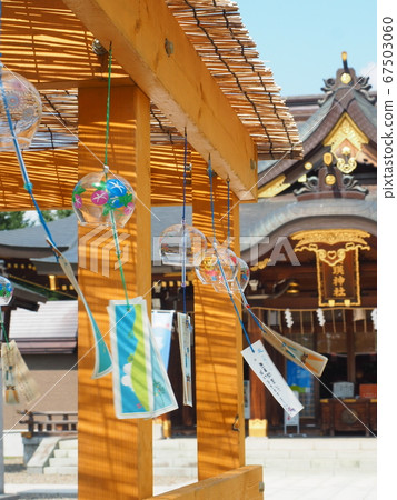 Landscape of Hokkaido Wind chimes at Biei Shrine 67503060