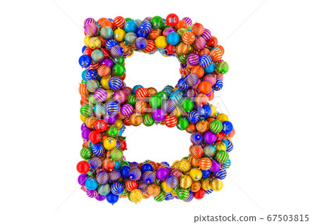 Letter B From Colored Christmas Balls. Xmas Balls - Stock Illustration ...