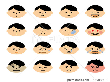 Men's face illustrations Various facial expressions set Men's face illustrations Various facial expressions set 67503992