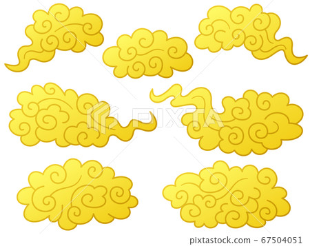 Gold cloud illustration set Gold cloud illustration set 67504051