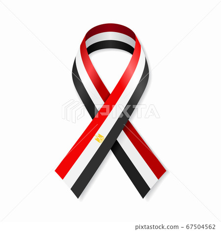 Egyptian flag stripe ribbon on white background. Vector illustration. Egyptian flag stripe ribbon on white background. Vector illustration. 67504562