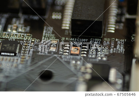 Closeup shot image of electronic circuit board. Closeup shot image of electronic circuit board. 67505646