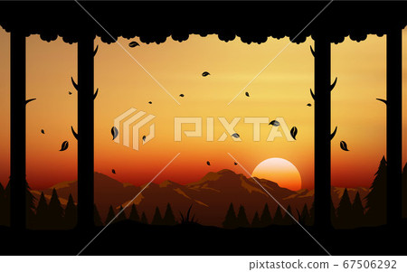 landscape of forest in the mountain in sunset landscape of forest in the mountain in sunset 67506292