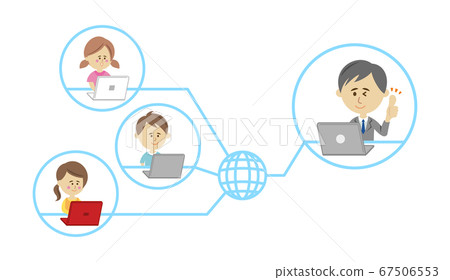 Illustration image of online lesson/video call 67506553