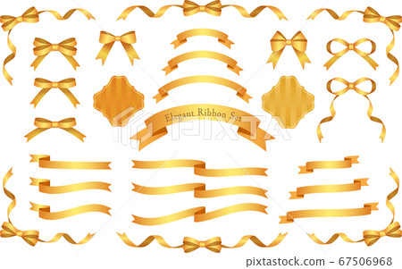 優雅緞帶套裝-金-紅金 67506968