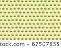 Pattern with green leaf cannabis on a light yellow 67507835