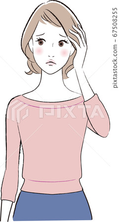 頭痛擔心的女人 67508255