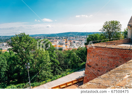 Brno city panorama view from Spilberk Castle in Brno, Czech Republic 67508475
