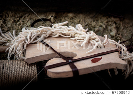 abandoned toy wooden horse on the ground abandoned toy wooden horse on the ground 67508943