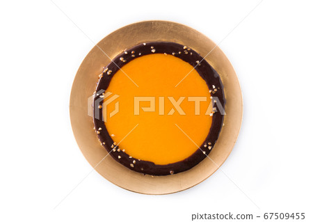 San Marcos or Massini cake isolated on white background. Top view San Marcos or Massini cake isolated on white background. Top view 67509455