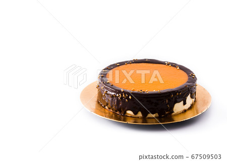 San Marcos or Massini cake isolated on white background.Copy space San Marcos or Massini cake isolated on white background.Copy space 67509503