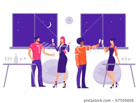 Corporate party in the office Illustration.... - Stock Illustration ...