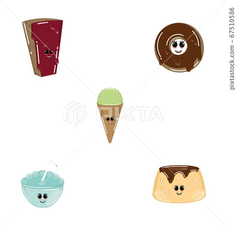 Set of desserts cartoon 67510586