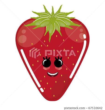 Cartoon icon of a happy strawberry Cartoon icon of a happy strawberry 67510642