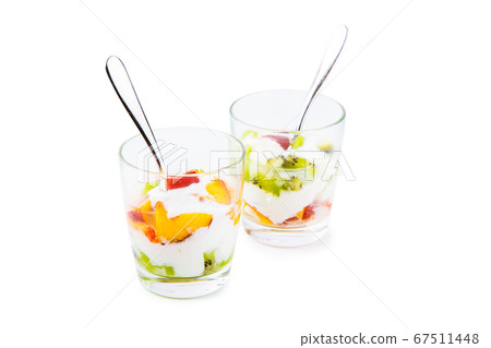 Healthy fruit salad with yoghurt 67511448