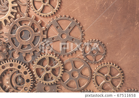 Metal gear wheels background 67511658