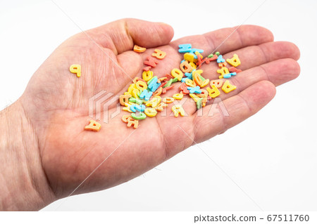 Letters on the hand Letters on the hand 67511760