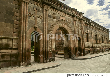 Arched portal on the entrance to the courtyard of the church of St.Gayane in Echimadzin 67513293