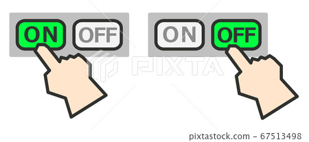 用指尖按下按鈕的插圖 67513498