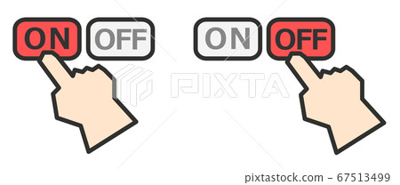 Illustration of pressing a button with your fingertips 67513499