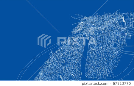 Outline city concept. Wire-frame style Outline city concept. Wire-frame style 67513770