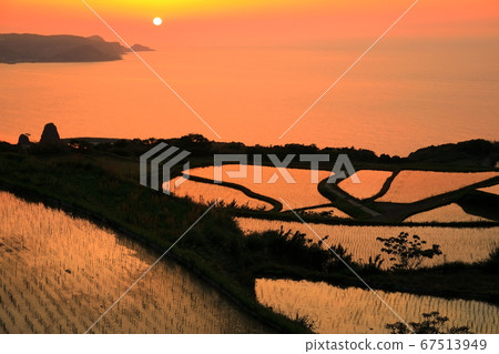 [Yamaguchi Prefecture] Togo Hata terraced sunset 67513949