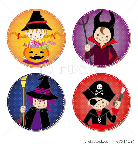 Halloween costume kids circular patch set 67514184