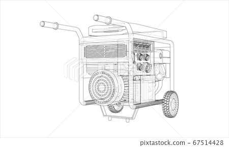 Outline portable gasoline generator - Stock Illustration [67514428] - PIXTA
