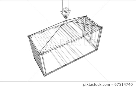 Cargo container. Wire-frame style 67514740