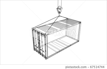 Cargo container. Wire-frame style 67514744