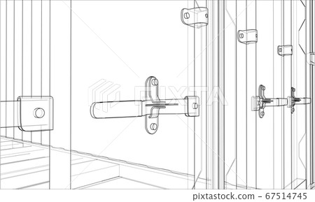 Cargo container. Wire-frame style 67514745