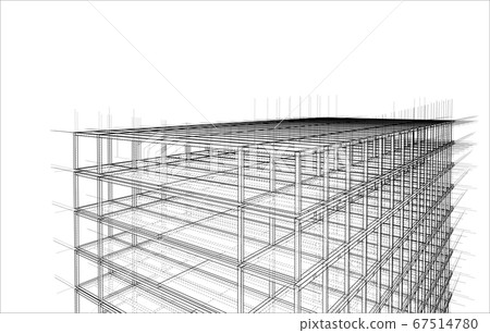 Drawing of a house under construction 67514780