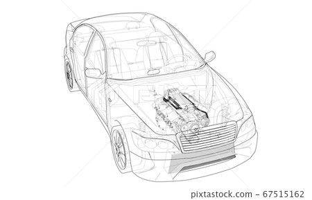 Concept car. 3d illustration Concept car. 3d illustration 67515162