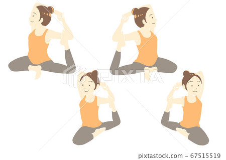 Yoga pigeon pose (no line) Yoga pigeon pose (no line) 67515519
