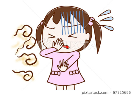 一個聞著鼻子的小女孩 一個聞著鼻子的小女孩 67515696
