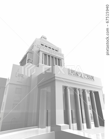 國會大廈3DCG圖的白色圖像 67515940