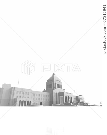 國會大廈3DCG圖的白色圖像 67515941