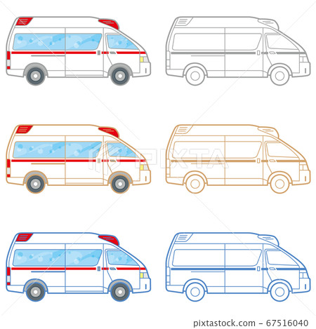 Ambulance with a pop illustration (working car) Ambulance with a pop illustration (working car) 67516040