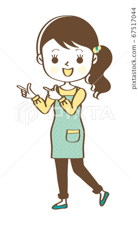 人女性家庭主婦圍裙圖全身姿勢11單色 人女性家庭主婦圍裙圖全身姿勢11單色 67517044