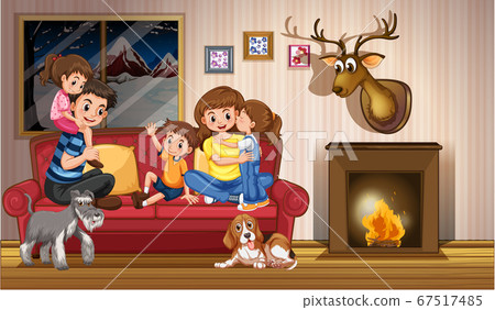 Happy family at home 67517485