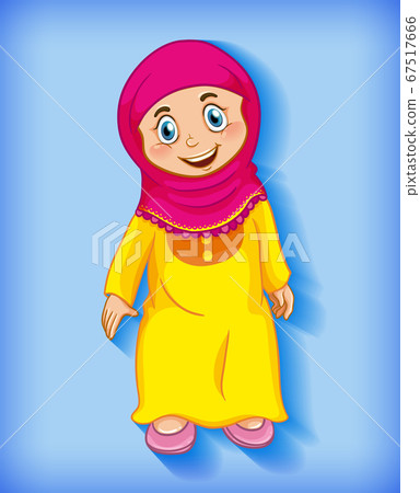 Happy muslim girl cartoon character Happy muslim girl cartoon character 67517666