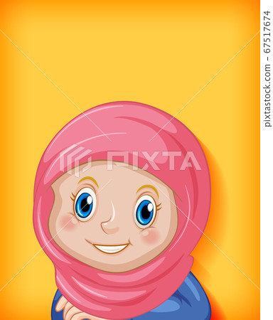 Happy muslim girl cartoon character 67517674