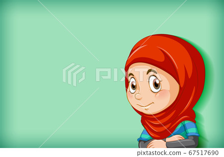 Happy muslim girl cartoon character 67517690