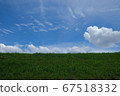 Riverbed grassland and sky 67518332