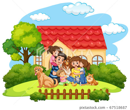 Scene with family having a good time at home 67518687