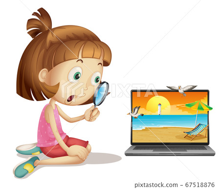 Summer scene on computer desktop Summer scene on computer desktop 67518876