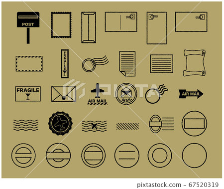 Postal silhouette illustration set/vector Postal silhouette illustration set/vector 67520319