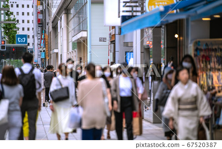 Tokyo cityscape in Japan Ginza, Tokyo. New Corona (The highest number of people with 286 infected in Tokyo due to the economic crisis) 67520387